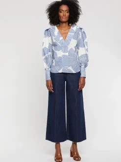 Paule Ka Blouse A Fleurs En Popeline De Coton<Femme Tops