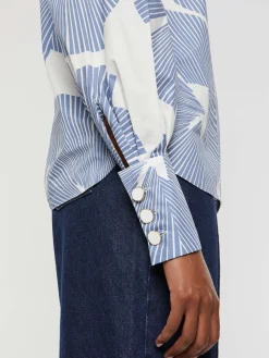 Paule Ka Blouse A Fleurs En Popeline De Coton<Femme Tops