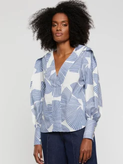 Paule Ka Blouse A Fleurs En Popeline De Coton<Femme Tops