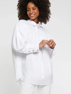 Paule Ka Blouse Plissee En Popeline De Coton<Femme Tops