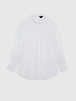 Paule Ka Blouse Plissee En Popeline De Coton<Femme Tops