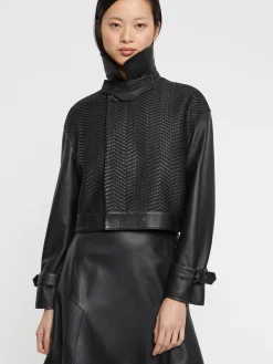 Paule Ka Blouson En Cuir Tresse<Femme Vestes