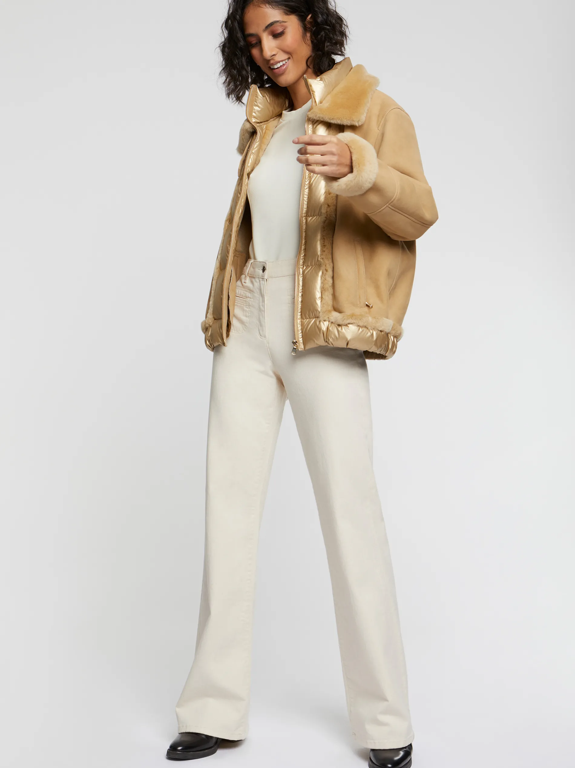 Paule Ka Blouson En Peau Lainee<Femme Manteaux