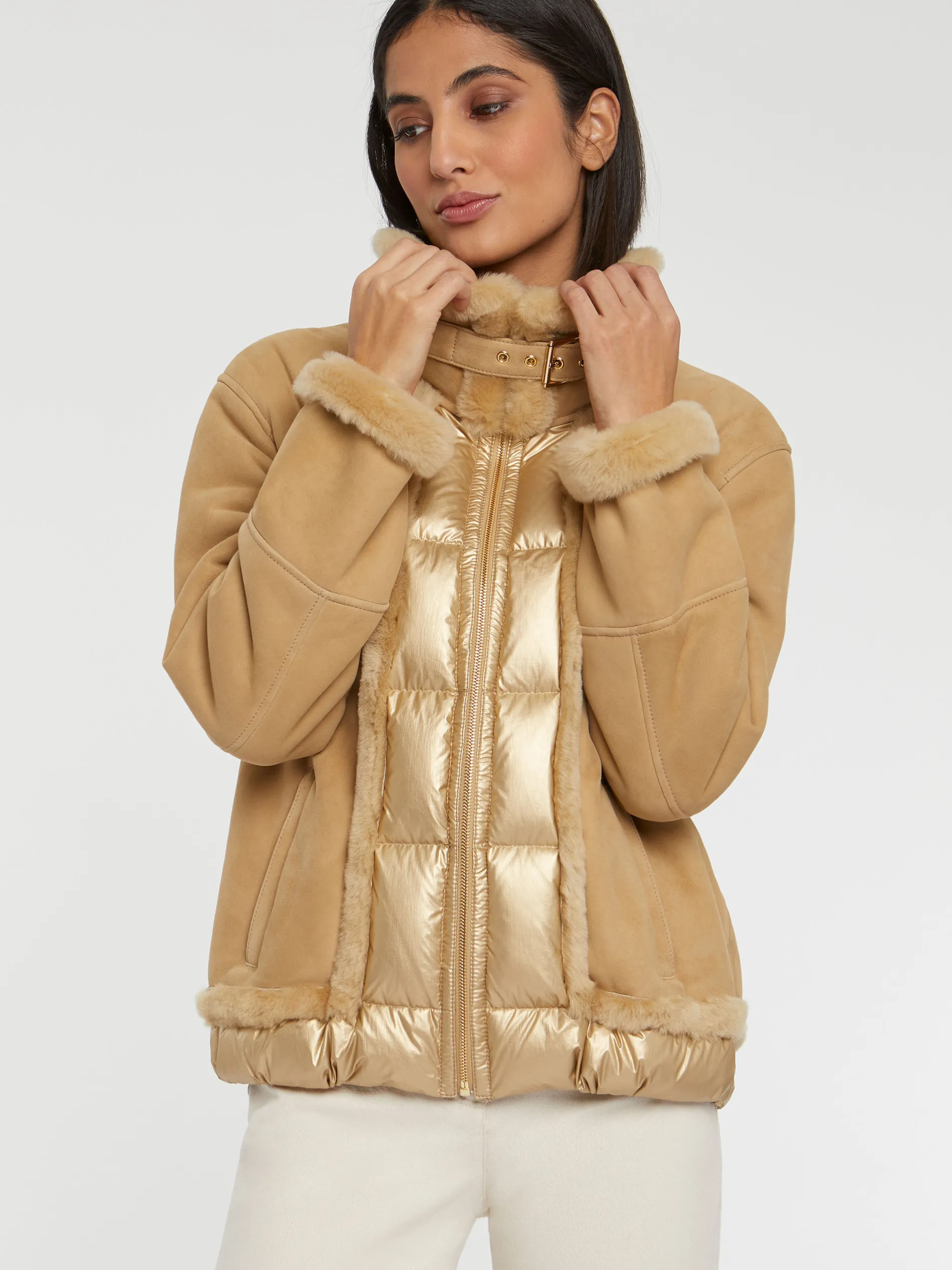 Paule Ka Blouson En Peau Lainee<Femme Manteaux