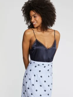 Paule Ka Caraco En Satin De Soie Et Dentelle<Femme Tops