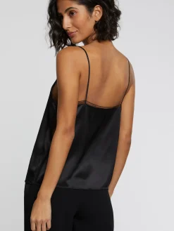 Paule Ka Caraco En Satin De Soie Et Dentelle<Femme Tops