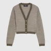 Paule Ka Cardigan A Bouton Bijou En Tweed<Femme Pulls Et Cardigans