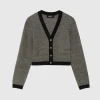Paule Ka Cardigan A Bouton Bijou En Tweed<Femme Pulls Et Cardigans