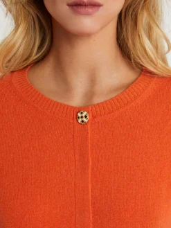 Paule Ka Cardigan A Bouton Bijou En Cachemire<Femme Pulls Et Cardigans
