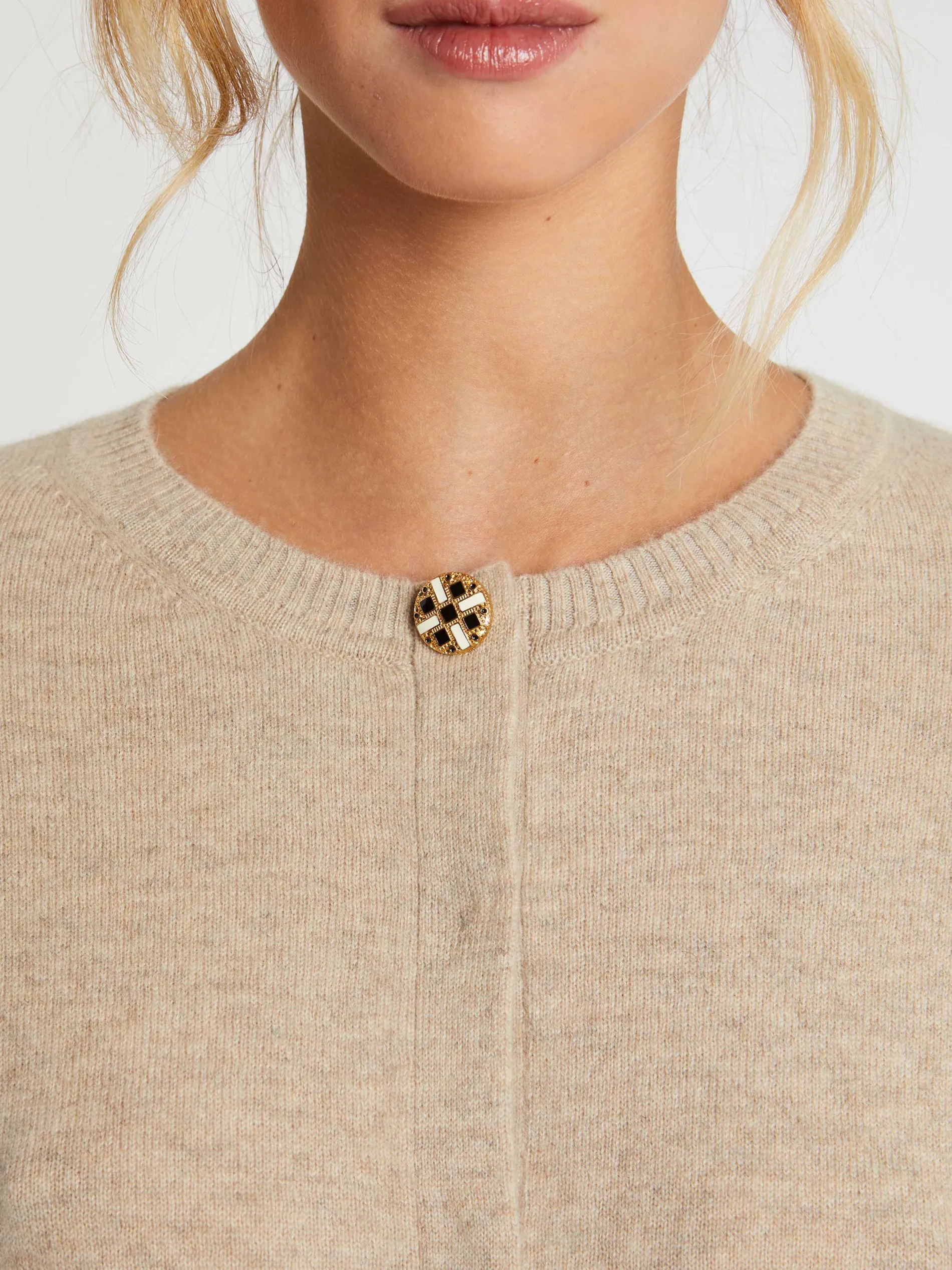 Paule Ka Cardigan A Bouton Bijou En Cachemire<Femme Pulls Et Cardigans