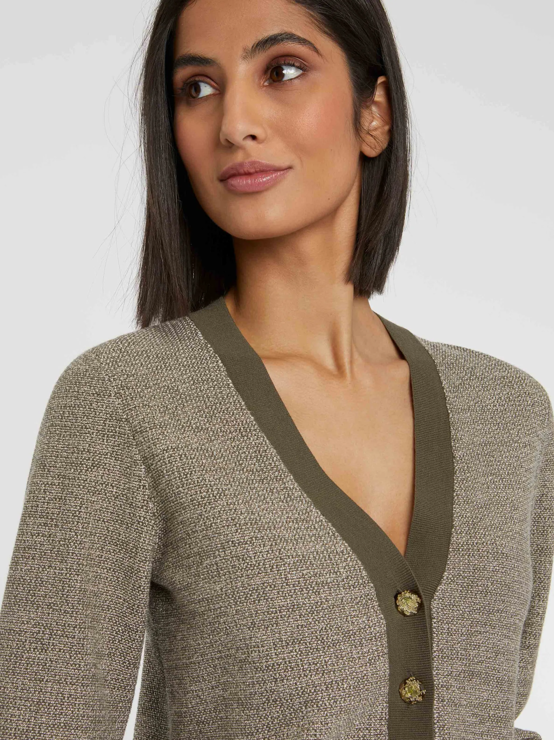 Paule Ka Cardigan A Bouton Bijou En Tweed<Femme Pulls Et Cardigans