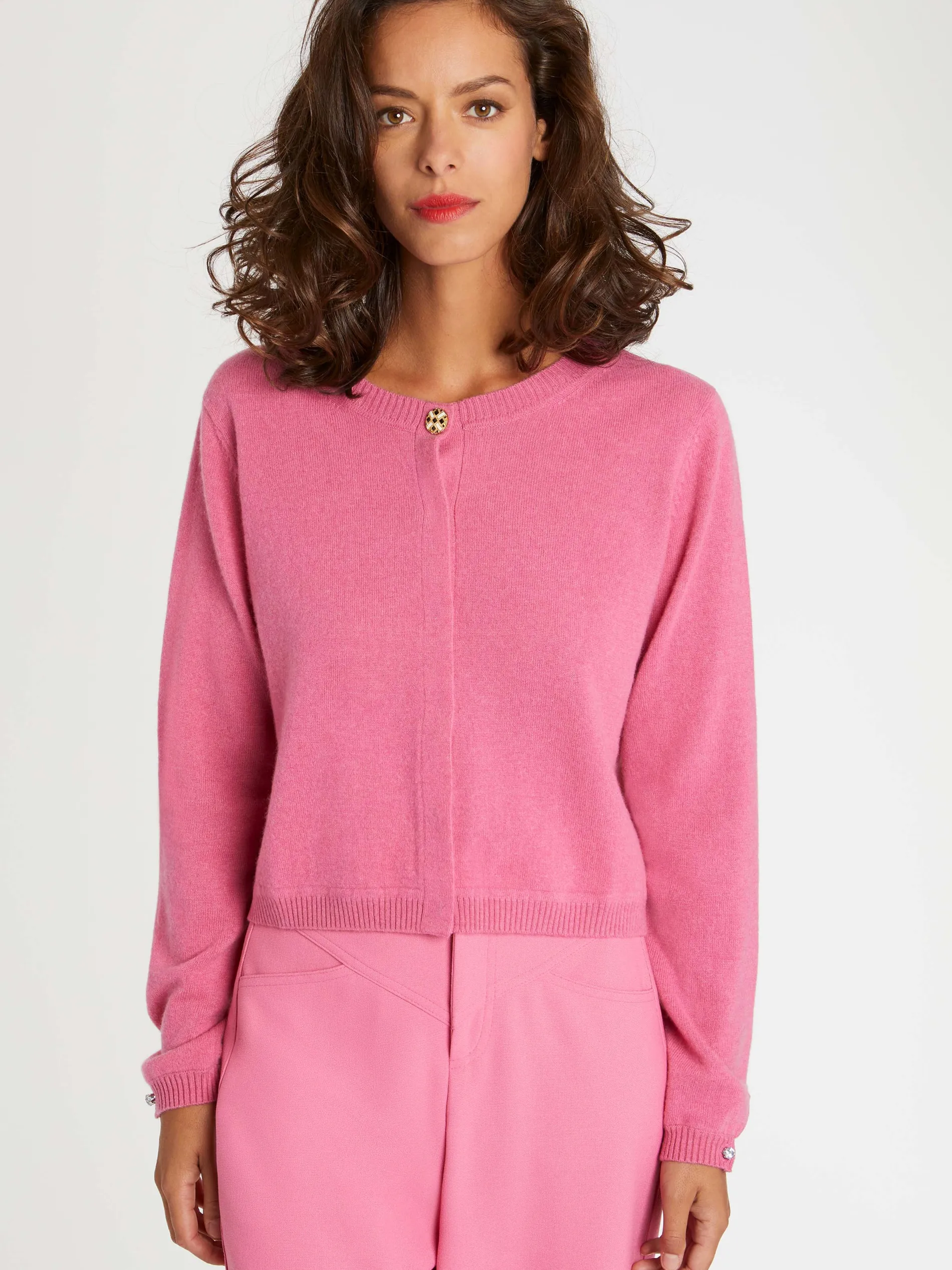 Paule Ka Cardigan A Bouton Bijou En Cachemire<Femme Pulls Et Cardigans