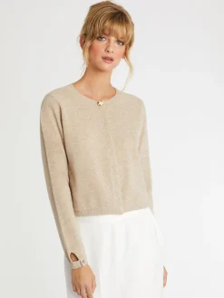 Paule Ka Cardigan A Bouton Bijou En Cachemire<Femme Pulls Et Cardigans