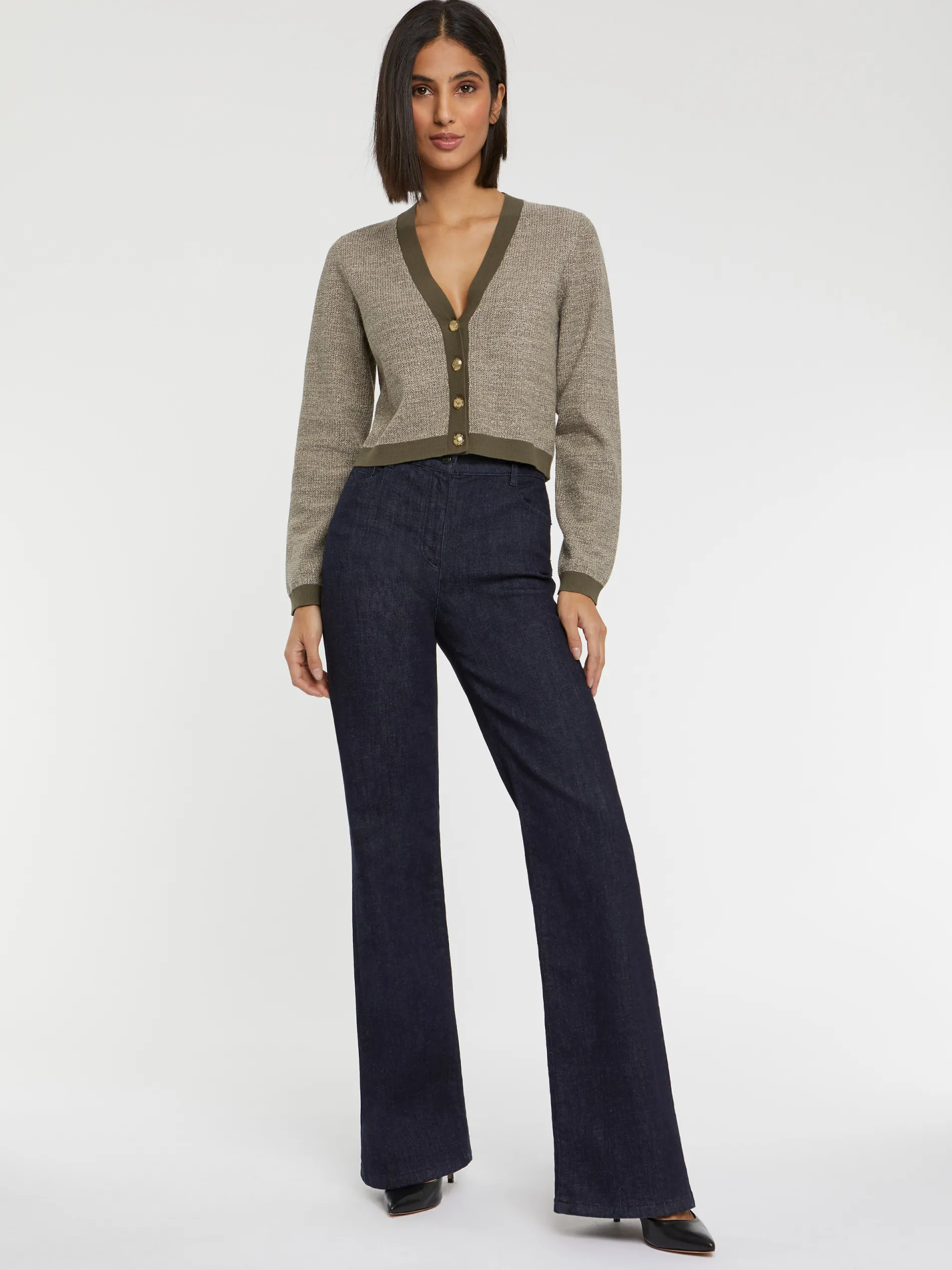 Paule Ka Cardigan A Bouton Bijou En Tweed<Femme Pulls Et Cardigans