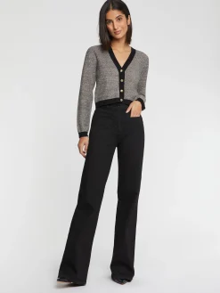 Paule Ka Cardigan A Bouton Bijou En Tweed<Femme Pulls Et Cardigans