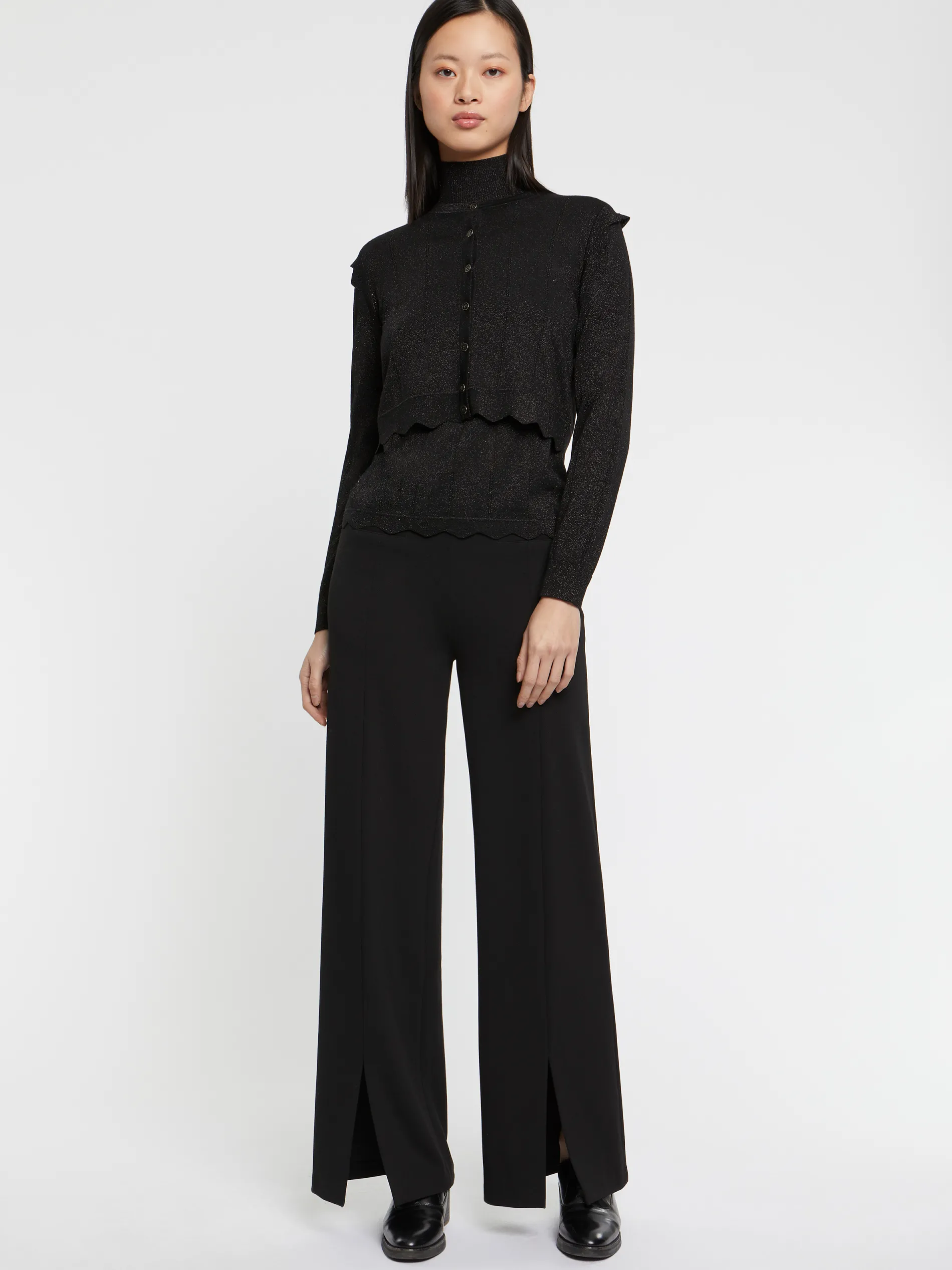 Paule Ka Cardigan Court A Festons En Laine Et Lurex<Femme Pulls Et Cardigans