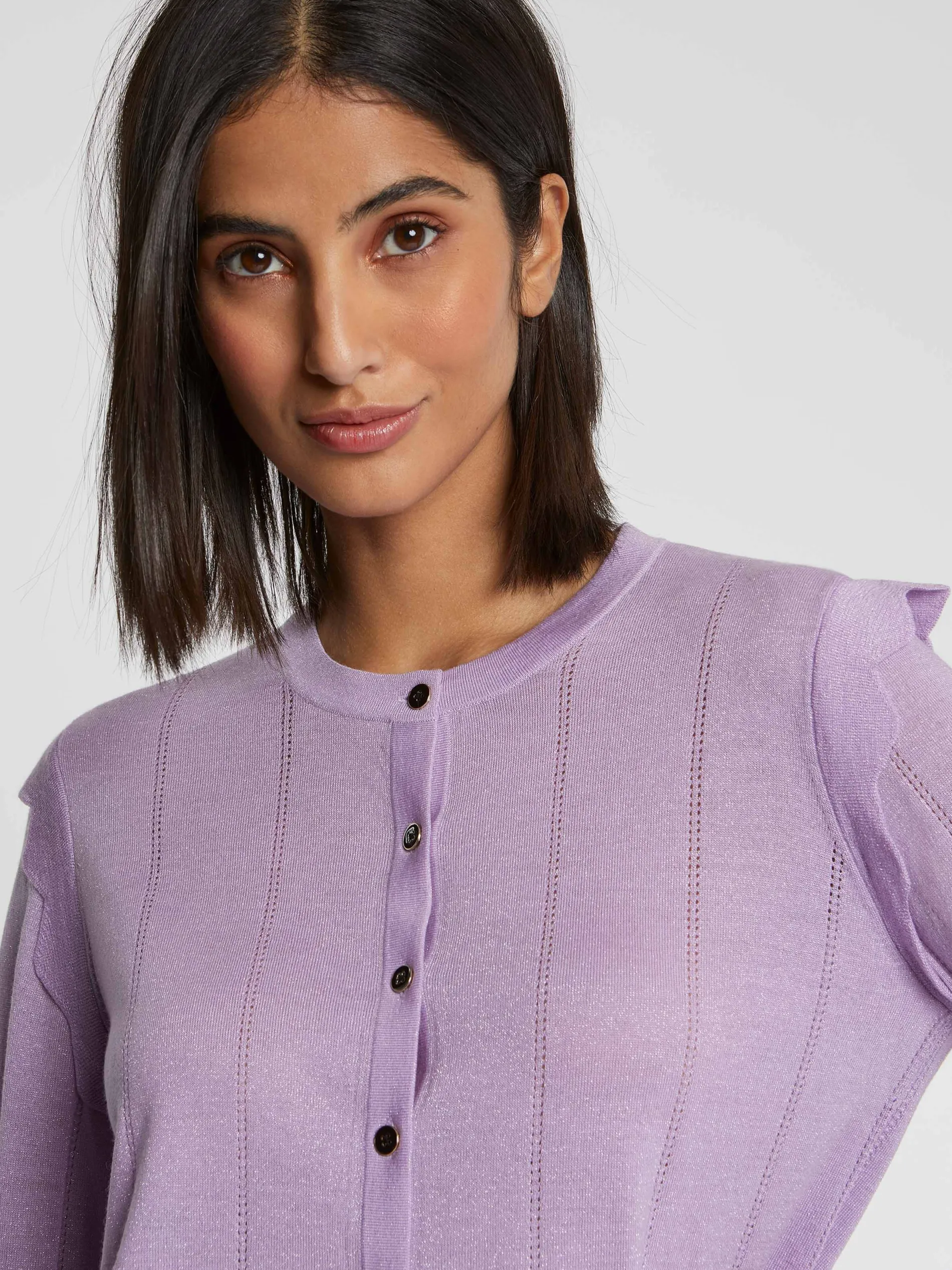 Paule Ka Cardigan Court A Festons En Laine Et Lurex<Femme Pulls Et Cardigans
