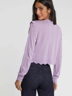Paule Ka Cardigan Court A Festons En Laine Et Lurex<Femme Pulls Et Cardigans