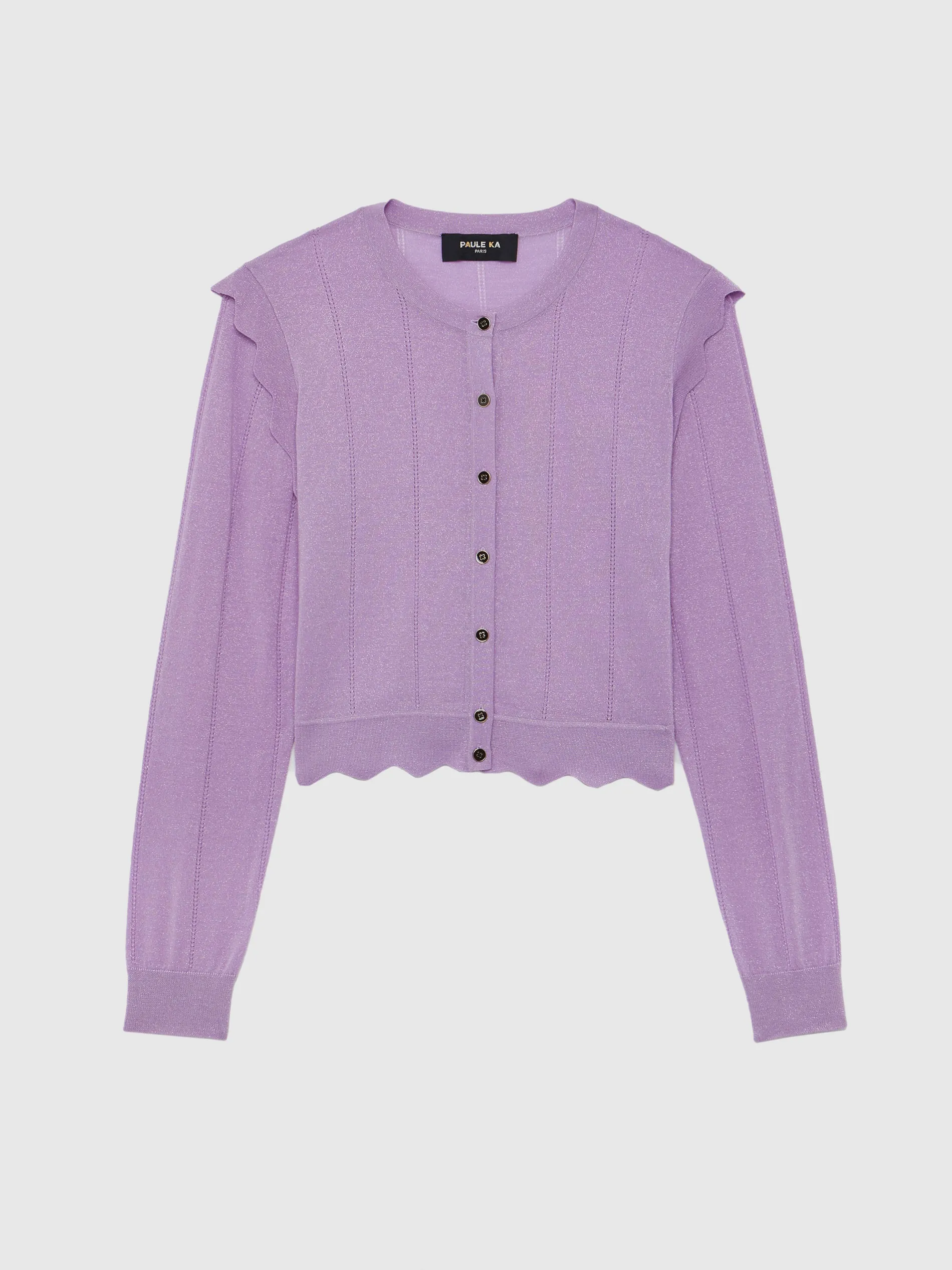 Paule Ka Cardigan Court A Festons En Laine Et Lurex<Femme Pulls Et Cardigans