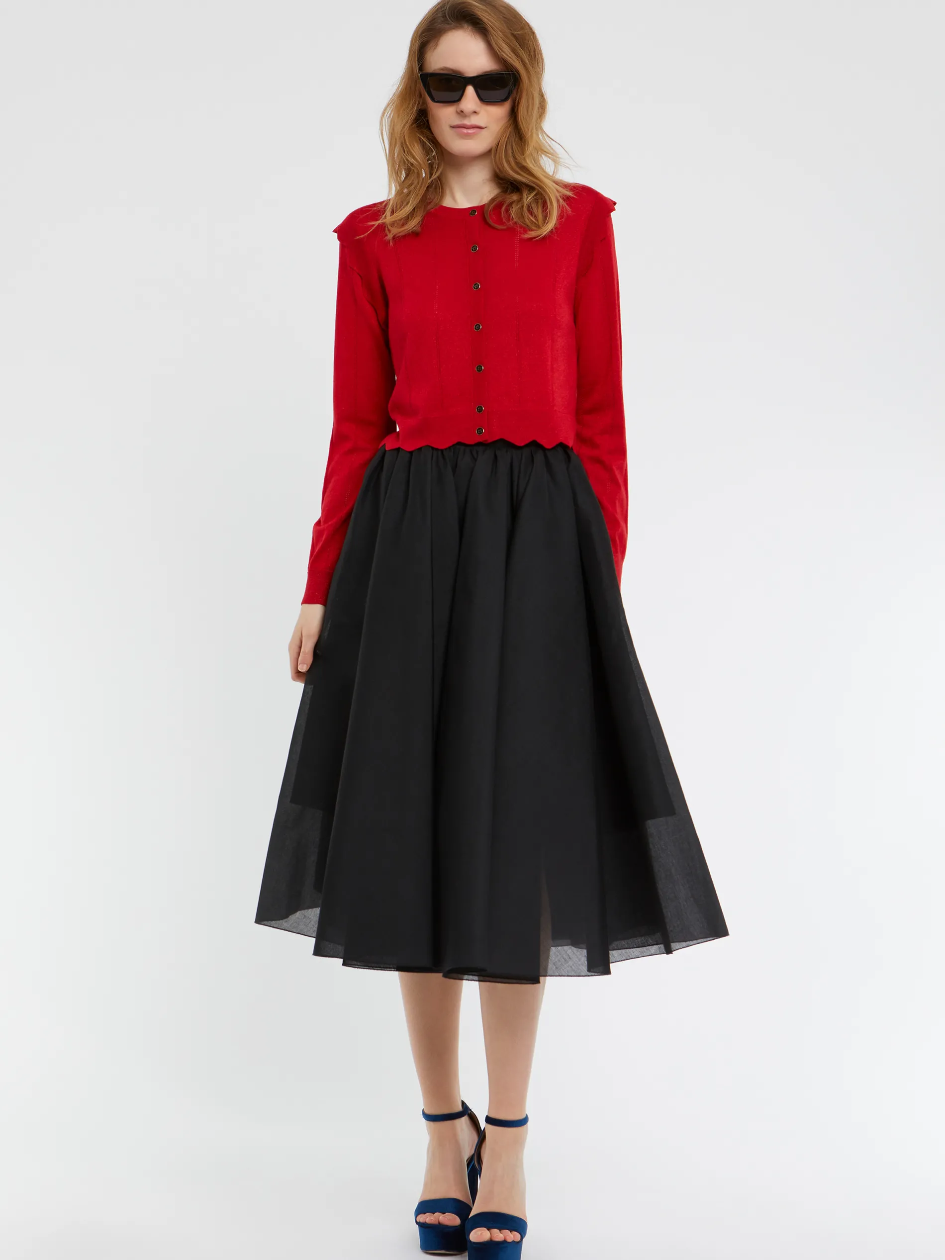 Paule Ka Cardigan Court A Festons En Laine Et Lurex<Femme Pulls Et Cardigans