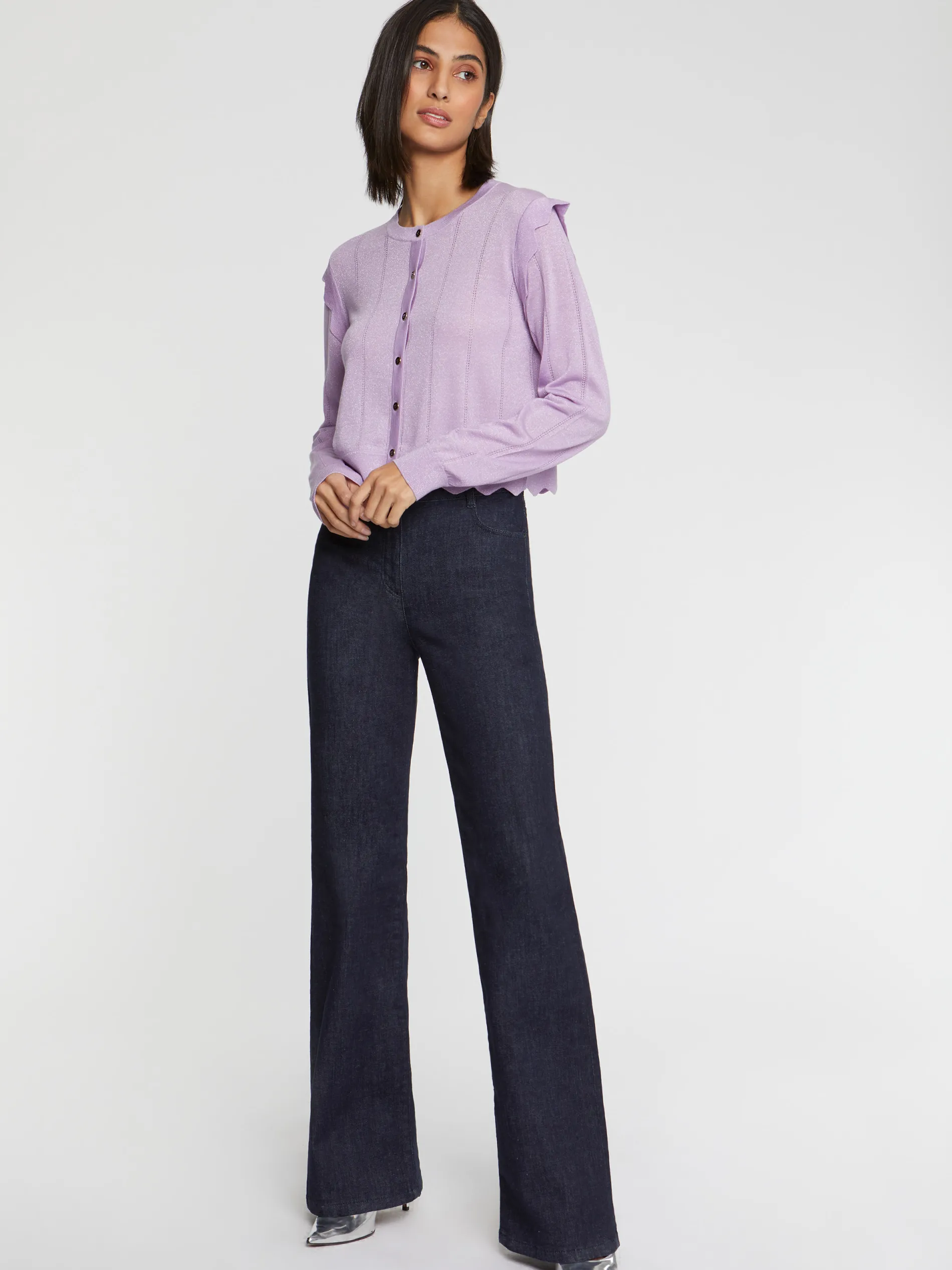 Paule Ka Cardigan Court A Festons En Laine Et Lurex<Femme Pulls Et Cardigans