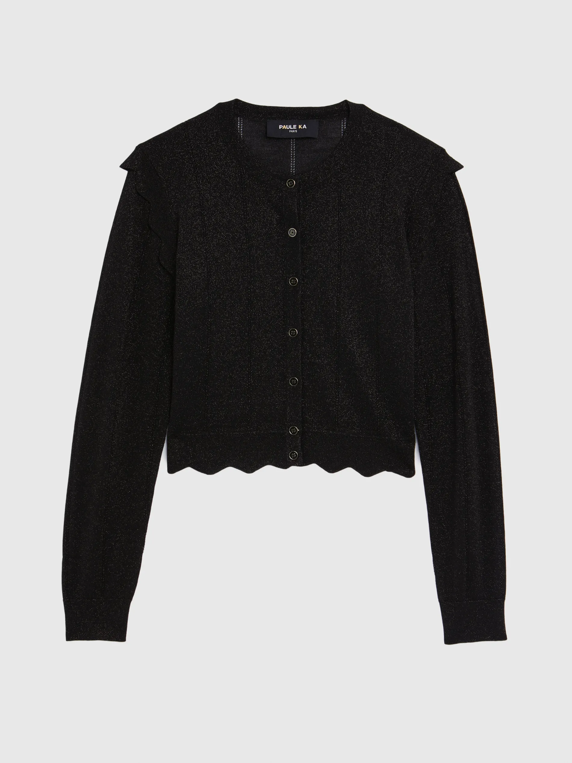 Paule Ka Cardigan Court A Festons En Laine Et Lurex<Femme Pulls Et Cardigans