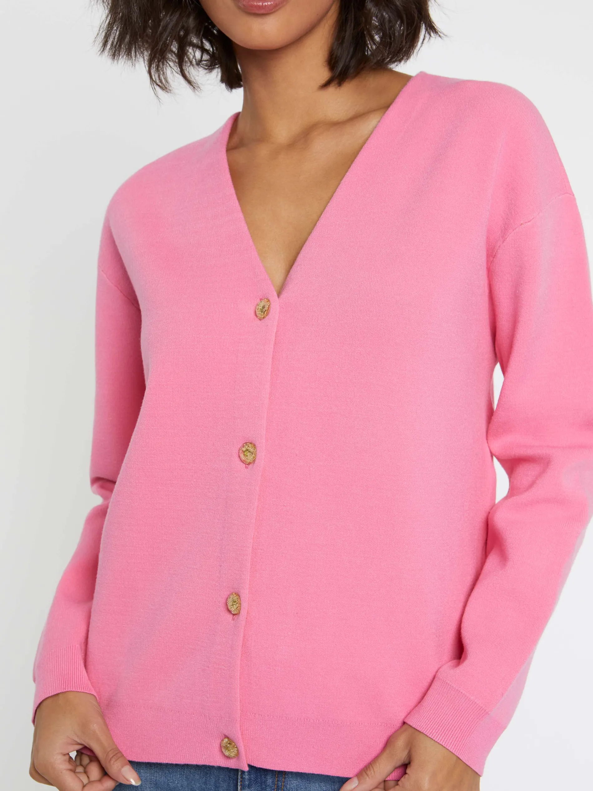 Paule Ka Cardigan Double Face A Boutons Bijou<Femme Pulls Et Cardigans
