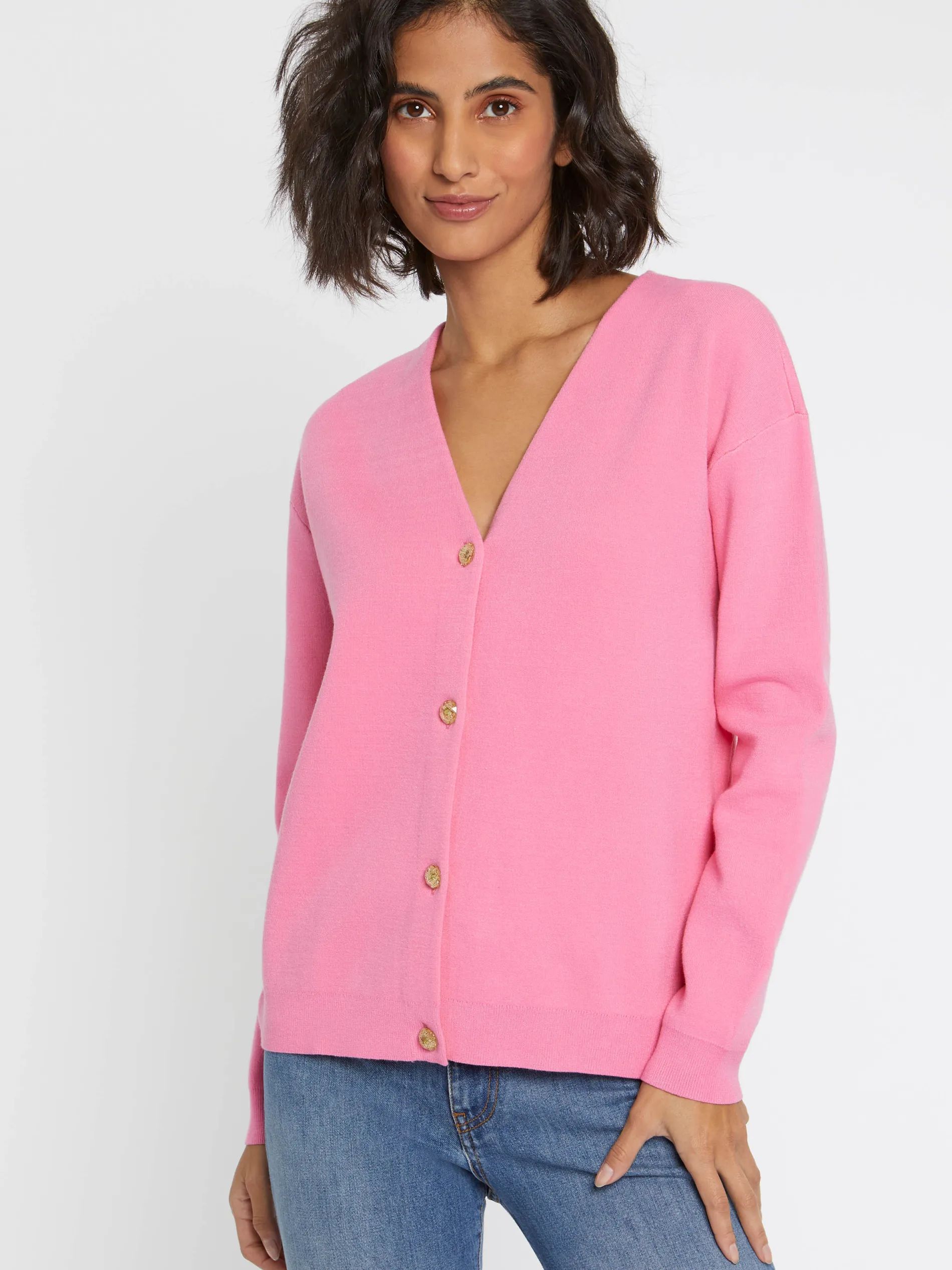 Paule Ka Cardigan Double Face A Boutons Bijou<Femme Pulls Et Cardigans
