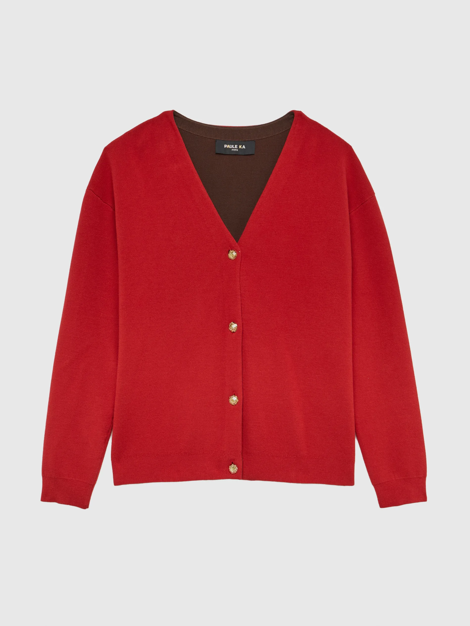 Paule Ka Cardigan Double Face A Boutons Bijou<Femme Pulls Et Cardigans