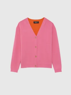 Paule Ka Cardigan Double Face A Boutons Bijou<Femme Pulls Et Cardigans
