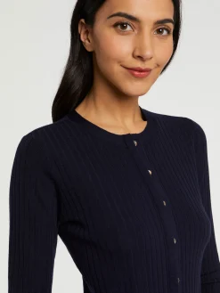 Paule Ka Cardigan En Laine En Maille Cotelee<Femme Pulls Et Cardigans
