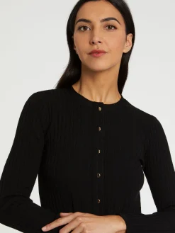 Paule Ka Cardigan En Laine En Maille Cotelee<Femme Pulls Et Cardigans