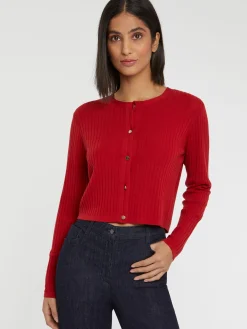 Paule Ka Cardigan En Laine En Maille Cotelee<Femme Pulls Et Cardigans