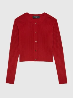 Paule Ka Cardigan En Laine En Maille Cotelee<Femme Pulls Et Cardigans