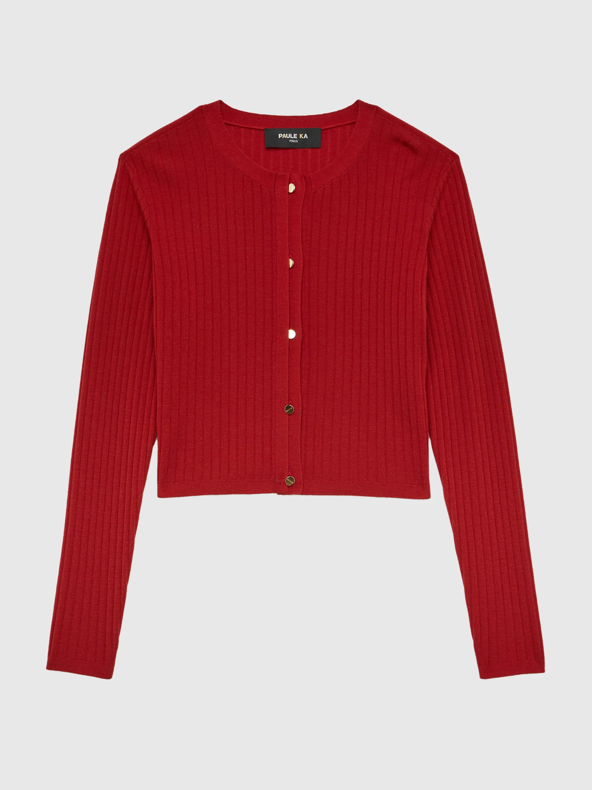 Paule Ka Cardigan En Laine En Maille Cotelee<Femme Pulls Et Cardigans