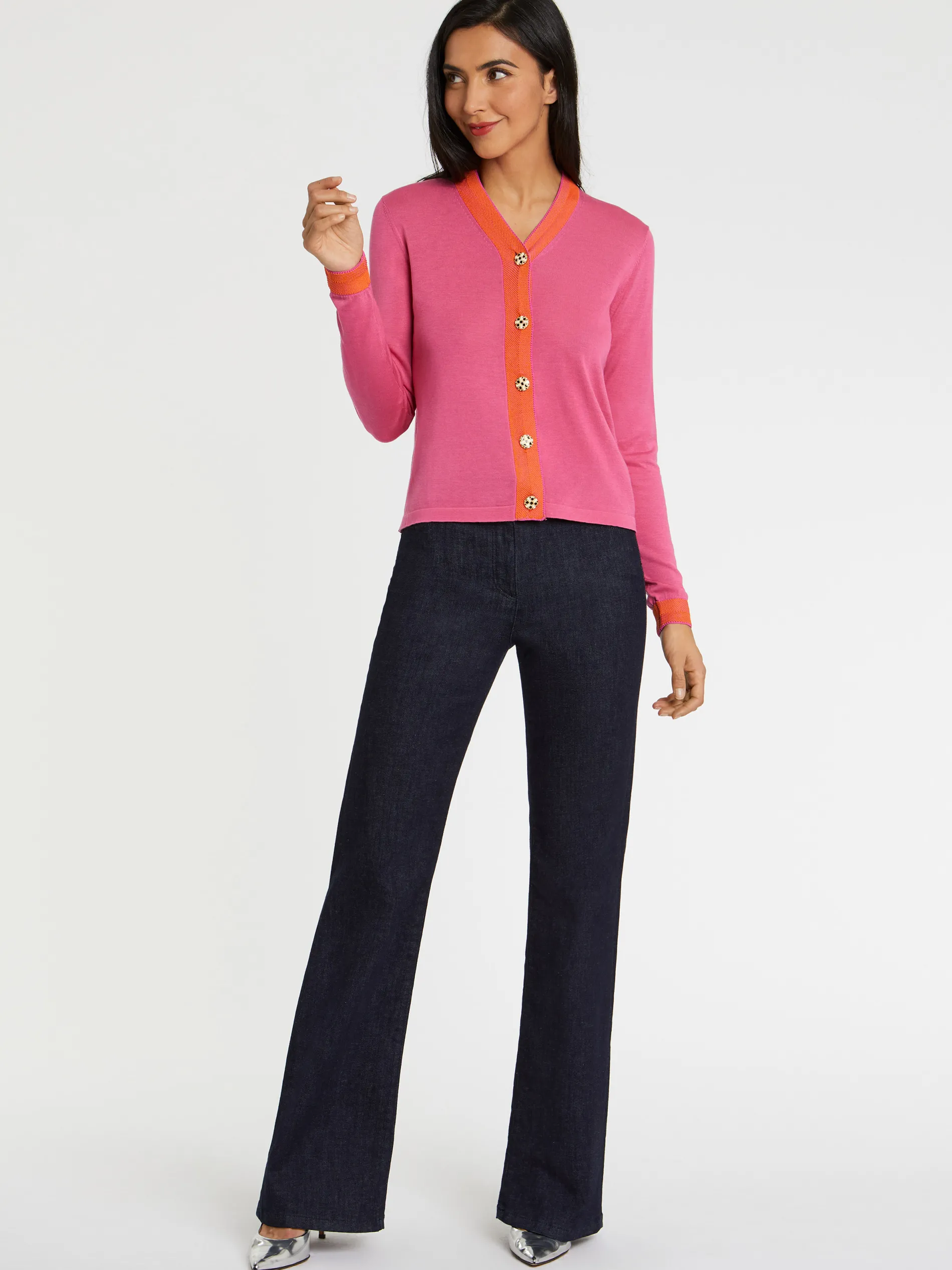 Paule Ka Cardigan En Soie A Boutons Bijou<Femme Pulls Et Cardigans