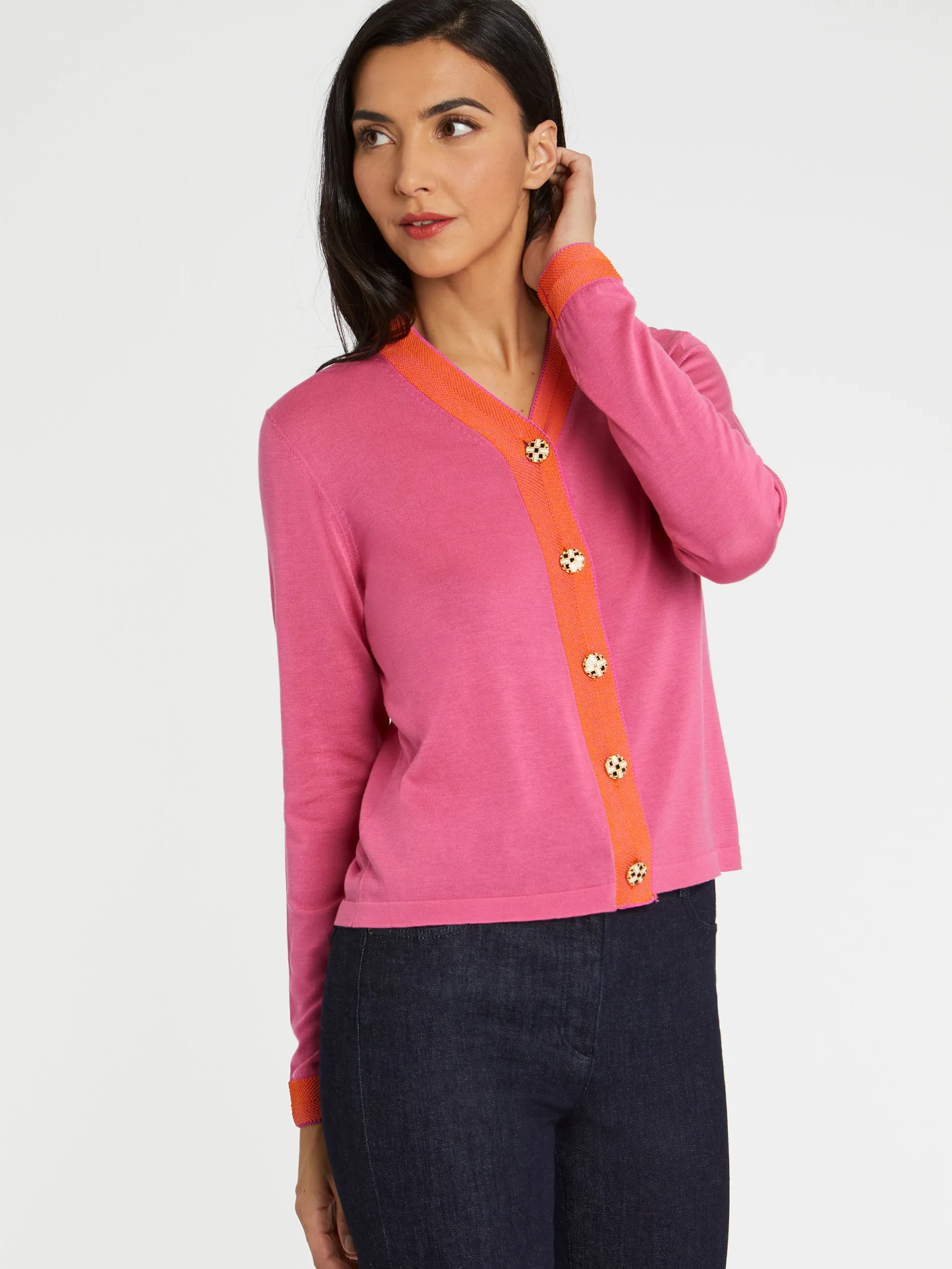 Paule Ka Cardigan En Soie A Boutons Bijou<Femme Pulls Et Cardigans