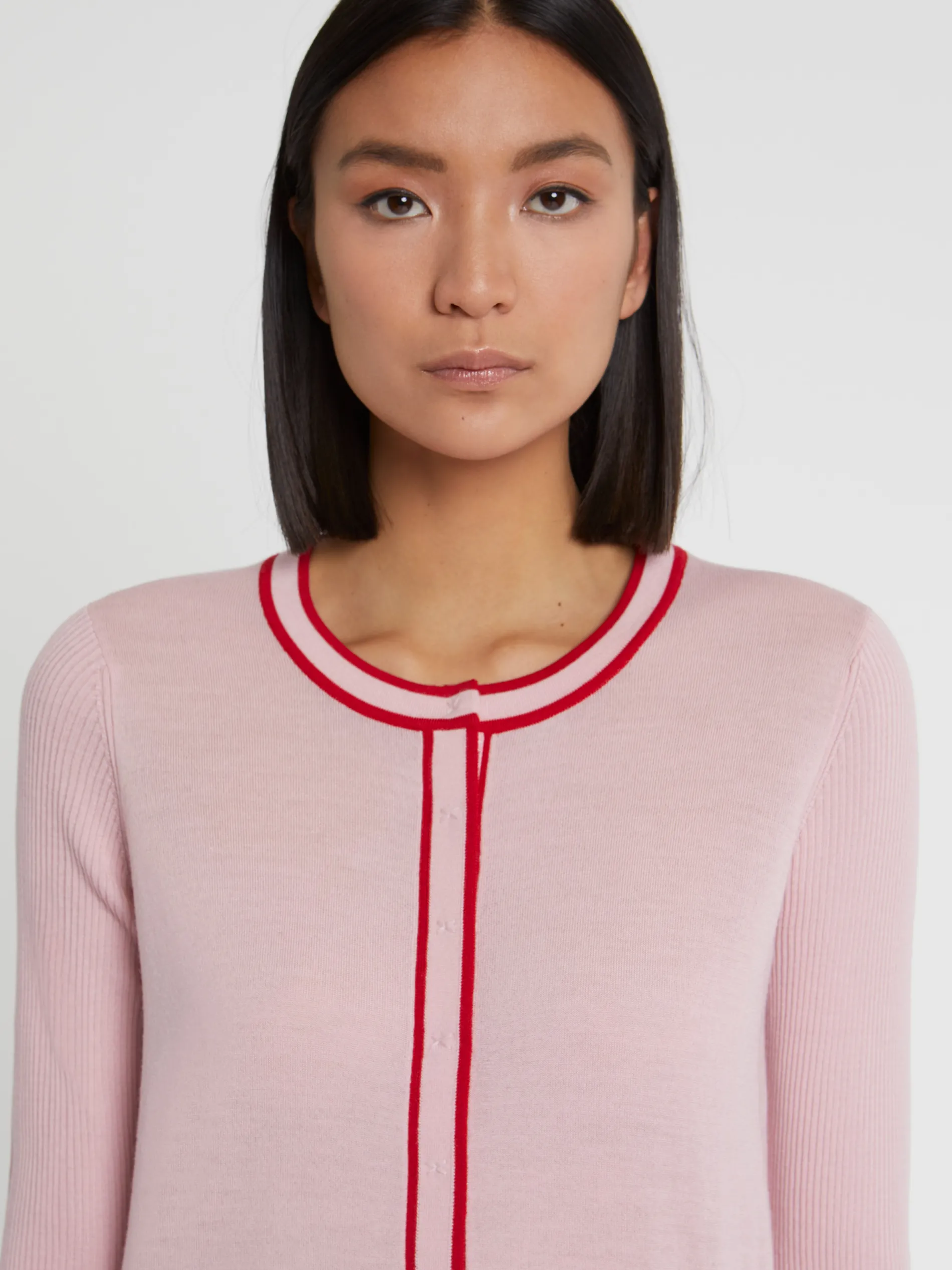 Paule Ka Cardigan Passepoile En Laine Merinos<Femme Pulls Et Cardigans