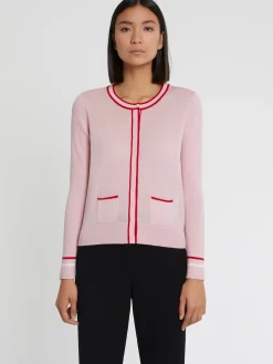 Paule Ka Cardigan Passepoile En Laine Merinos<Femme Pulls Et Cardigans