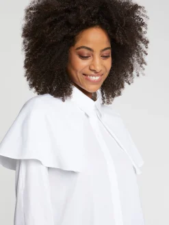 Paule Ka Chemise A Bavolets En Popeline De Coton<Femme Tops