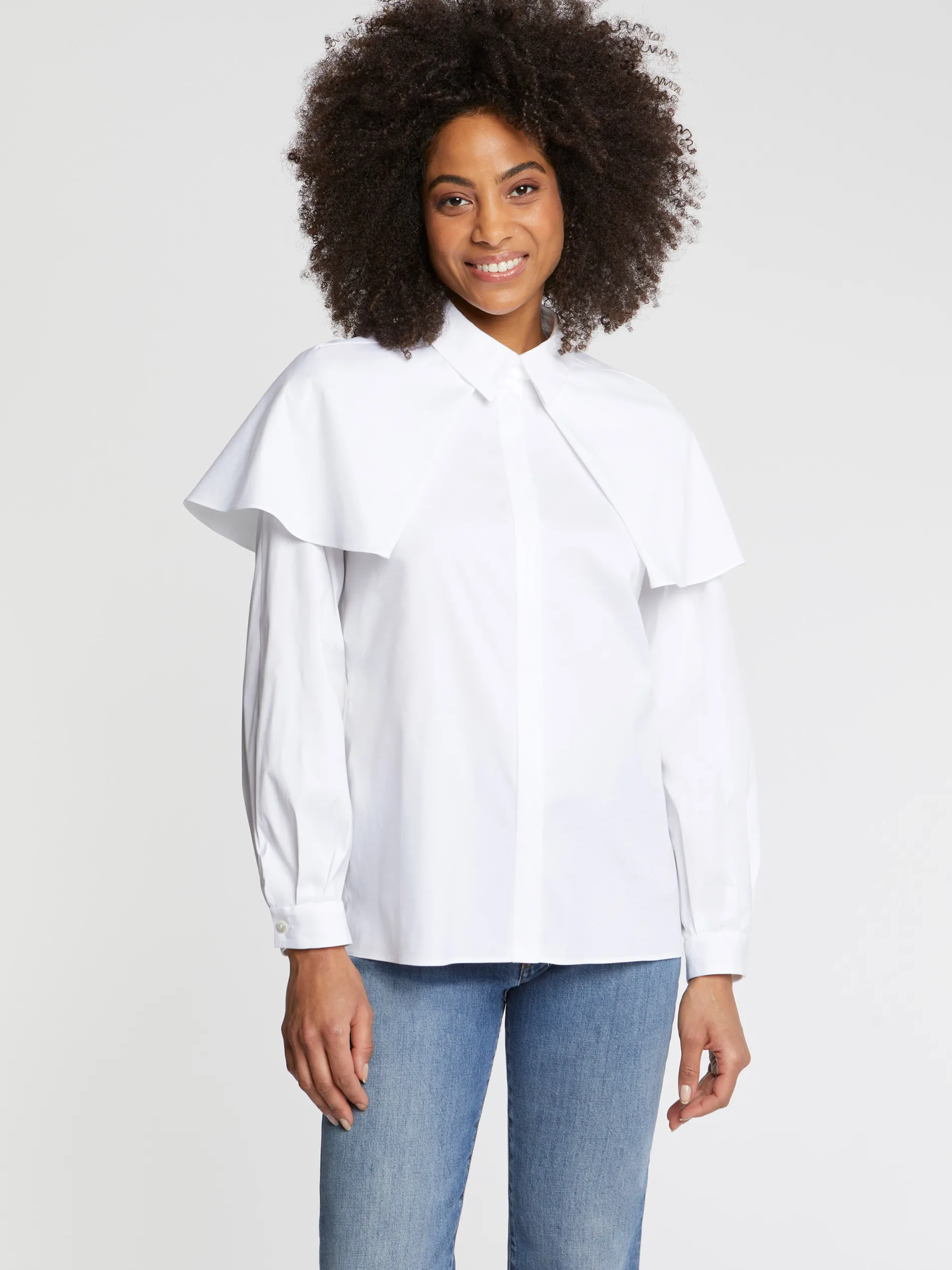 Paule Ka Chemise A Bavolets En Popeline De Coton<Femme Tops