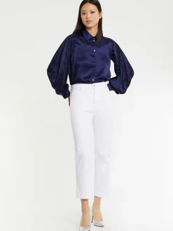 Paule Ka Chemise A Manches Plissees En Satin Fluide<Femme Tops
