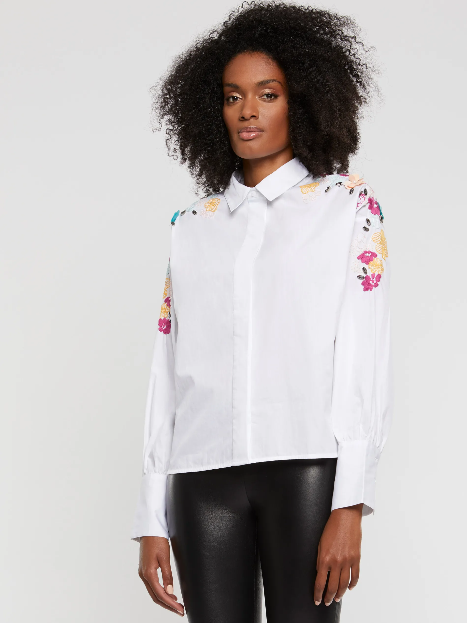 Paule Ka Chemise Brodee En Popeline De Coton<Femme Tops
