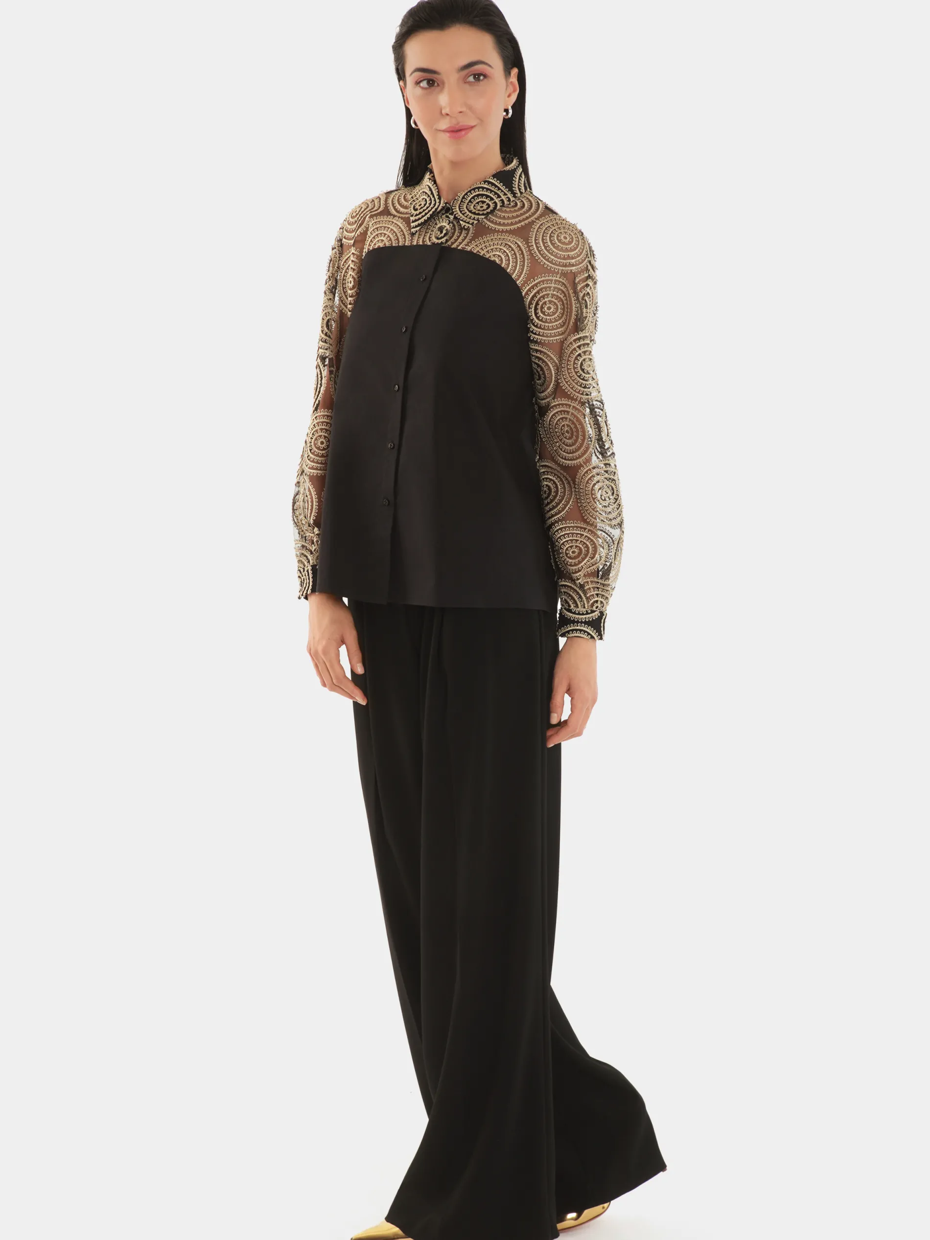 Paule Ka Chemise En Tulle Brode<Femme Tops