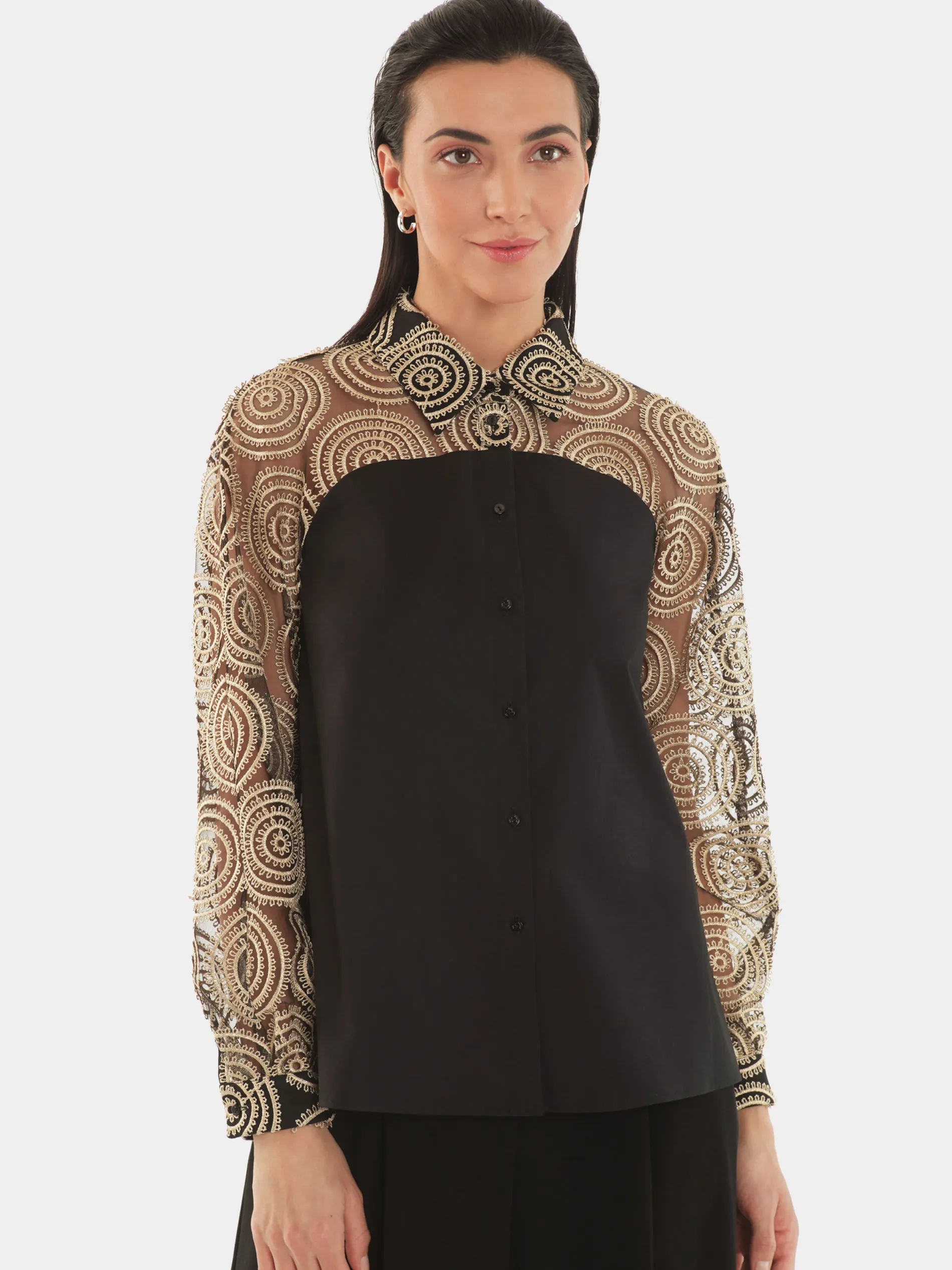 Paule Ka Chemise En Tulle Brode<Femme Tops