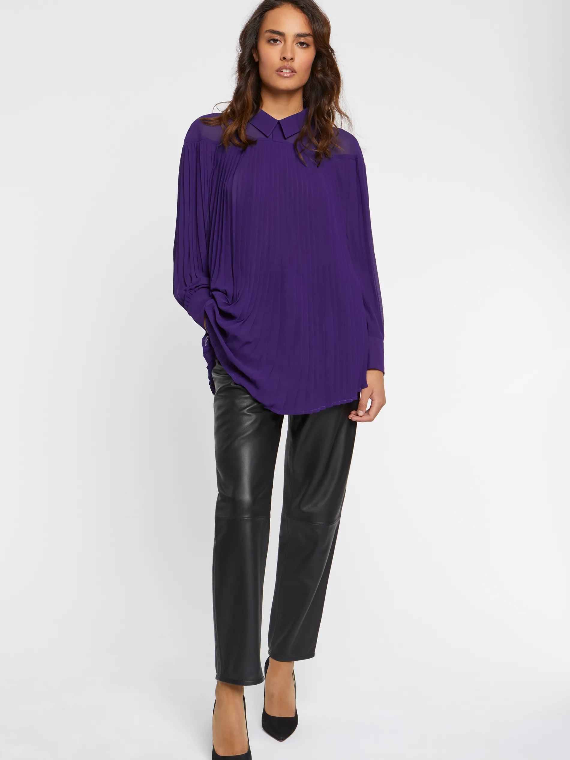 Paule Ka Chemise Plissee En Tissu Crepe<Femme Tops