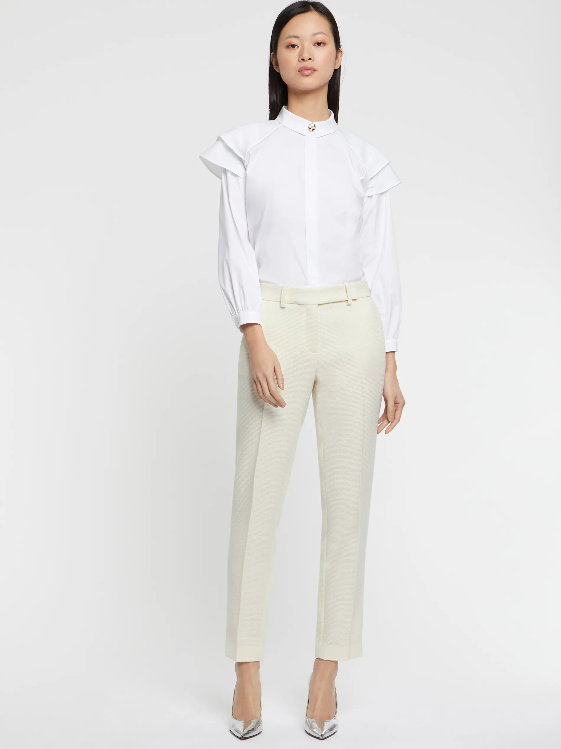Paule Ka Chemisier A Manches Epaulees En Popeline De Coton<Femme Tops