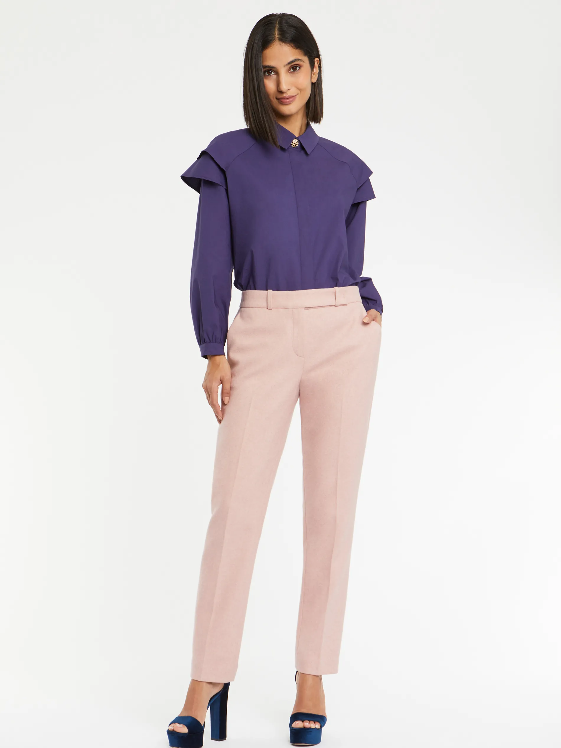 Paule Ka Chemisier A Manches Epaulees En Popeline De Coton<Femme Tops
