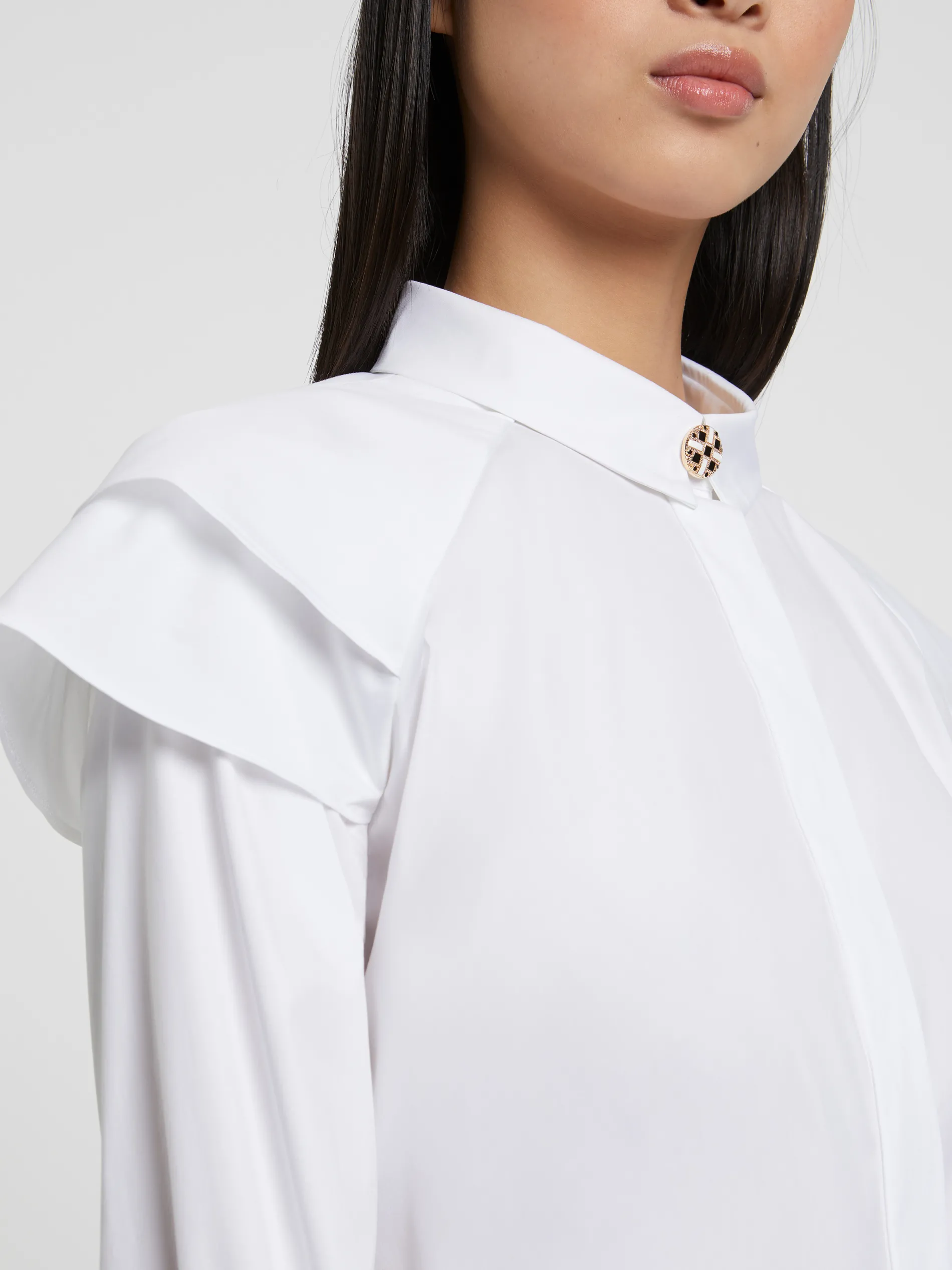 Paule Ka Chemisier A Manches Epaulees En Popeline De Coton<Femme Tops