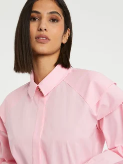 Paule Ka Chemisier A Manches Epaulees En Popeline De Coton<Femme Tops
